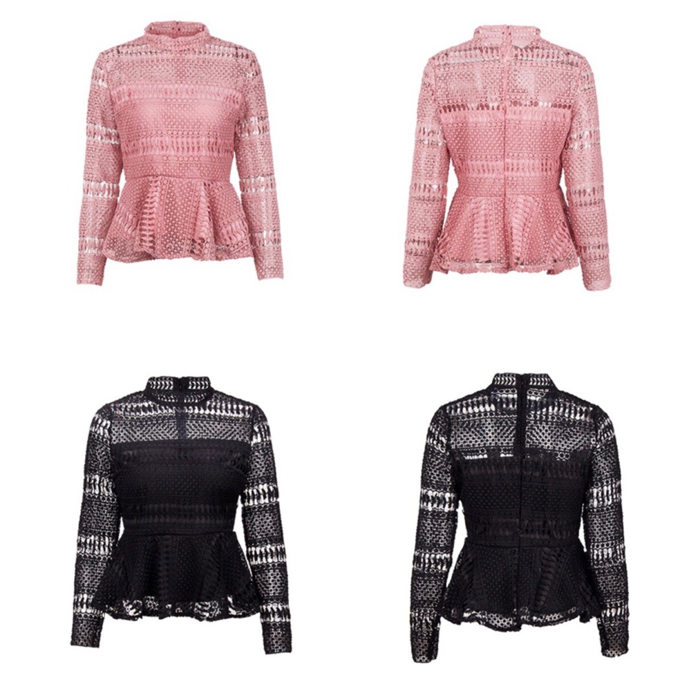 ‼️PRICE FIRM LAST CALL Intricate Lace Peplum Top - Picture 6 of 7